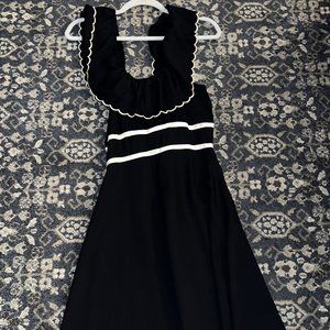 Cute 60's Vintage Princess Black & White Dress-SZ Small